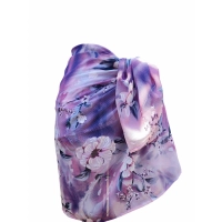 Wzorzysta spódnica plażowa chusta PAREO L/XL liliowe kwiaty